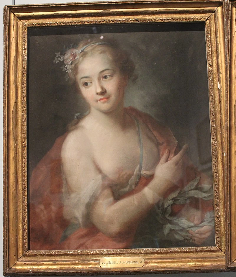 Ritratto di giovane donna con corona di fiori - Musée Antoine Lécuyer